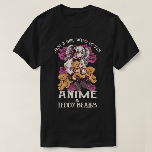 Gewoon een meisje dat van Anime houdt en Teddy Bea T-shirt (Design voorkant)