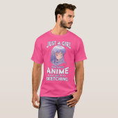 Gewoon een meisje dat van Anime houdt en Teen Gir T-shirt (Voorkant volledig)