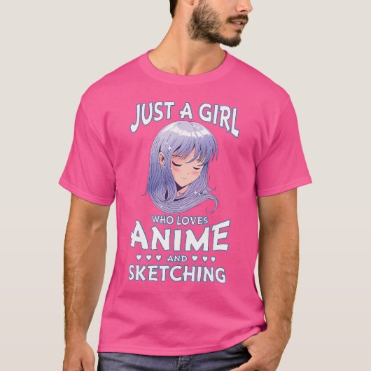 Gewoon een meisje dat van Anime houdt en Teen Gir T-shirt (Voorkant)