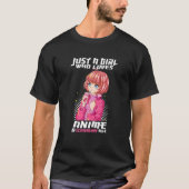 Gewoon een meisje dat van Anime houdt en van aardb T-shirt (Voorkant)