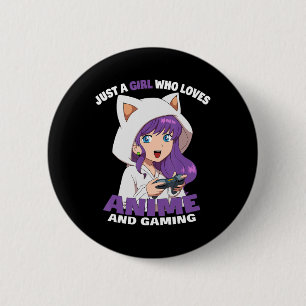 Gewoon een meisje dat van Anime houdt en van Anime Ronde Button 5,7 Cm