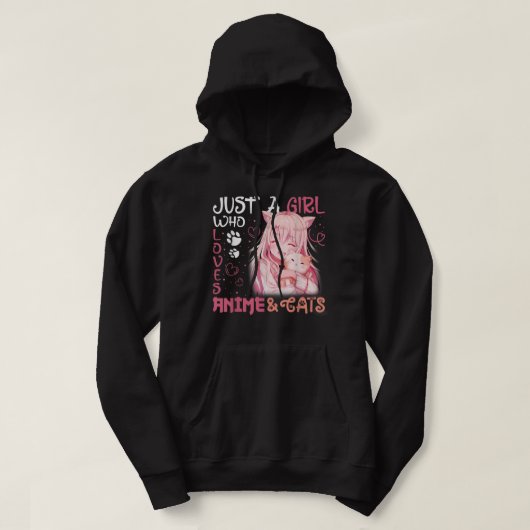Gewoon een meisje dat van Anime houdt en van Katte Hoodie (Design voorkant)