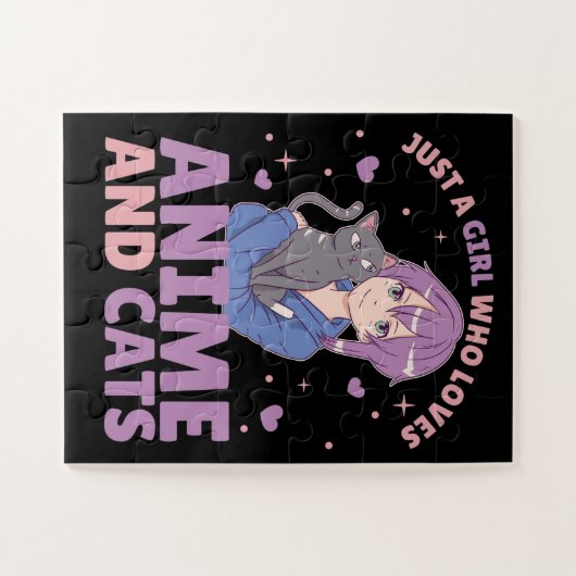 Gewoon een meisje dat van Anime houdt en van Katte Legpuzzel (Horizontaal)