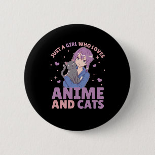 Gewoon een meisje dat van Anime houdt en van Katte Ronde Button 5,7 Cm