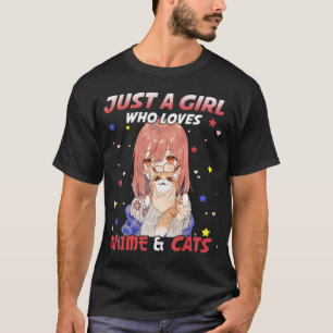 Gewoon een meisje dat van Anime houdt en van Katte T-shirt