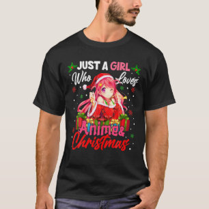 Gewoon een meisje dat van Anime houdt en van Kerst T-shirt