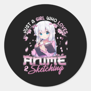 Gewoon een meisje dat van Anime houdt en van ketti Ronde Sticker
