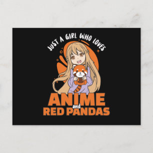 Gewoon een meisje dat van Anime houdt en van rode  Briefkaart