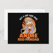 Gewoon een meisje dat van Anime houdt en van rode Briefkaart (Voorkant / Achterkant)