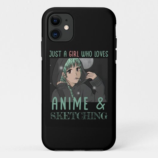 Gewoon een meisje dat van Anime houdt en van Schet Case-Mate iPhone Case (Achterkant)