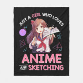 Gewoon een meisje dat van Anime houdt en van Schet Fleece Deken (Voorkant)