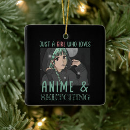 Gewoon een meisje dat van Anime houdt en van Schet Keramisch Ornament
