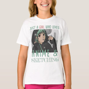 Gewoon een meisje dat van Anime houdt en van Schet T-shirt