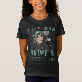 Gewoon een meisje dat van Anime houdt en van Schet T-shirt