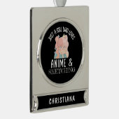 Gewoon een meisje dat van Anime houdt en van Schet Verzilverd Banner Ornament (Rechts)