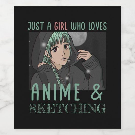 Gewoon een meisje dat van Anime houdt en van Schet Wijn Etiket (Enkel label)