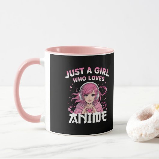 Gewoon een meisje dat van anime houdt mok (Met donut)