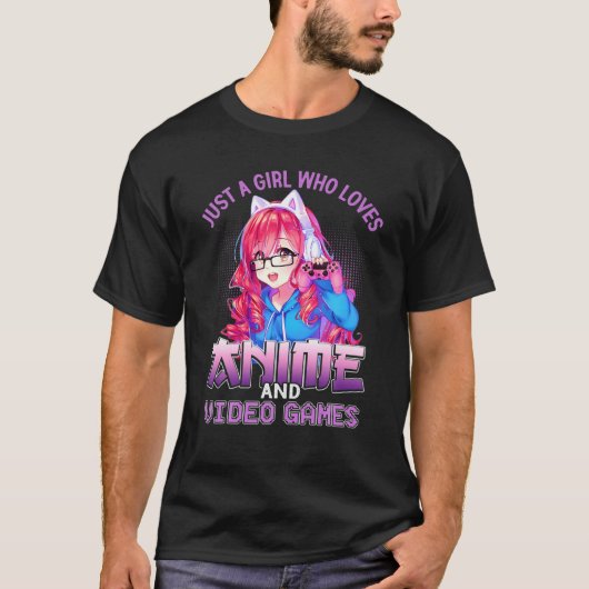 Gewoon een meisje dat van Anime houdt T-shirt (Voorkant)
