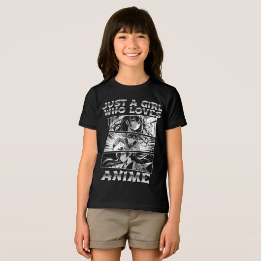 Gewoon een meisje dat van anime houdt Tri-Blend shirt (Voorkant volledig)