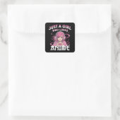Gewoon een meisje dat van anime houdt vierkante sticker (Tas)