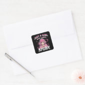 Gewoon een meisje dat van anime houdt vierkante sticker (Envelop)