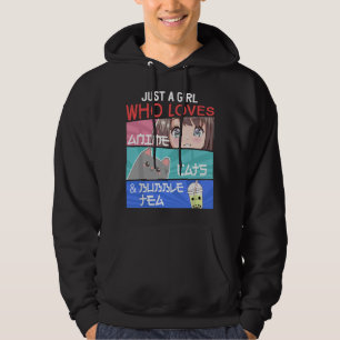Gewoon een meisje dat van anime katten bubble thee hoodie