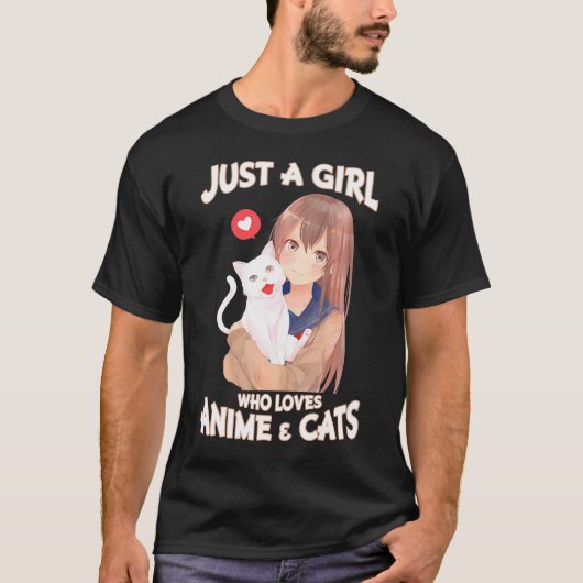 Gewoon een meisje dat van anime katten houdt Schat T-shirt (Voorkant)