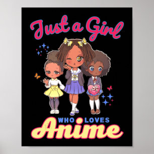 Gewoon een meisje dat van Anime Kawaii Afrikaans A Poster