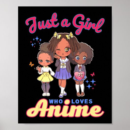 Gewoon een meisje dat van Anime Kawaii Afrikaans A Poster (Voorkant)