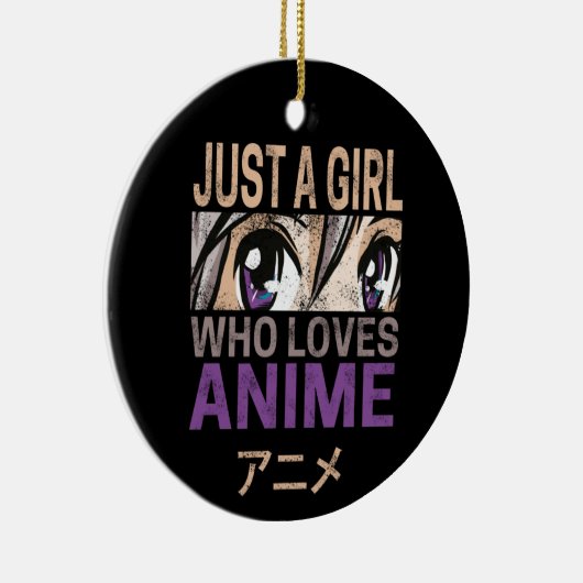 Gewoon een meisje dat van Anime  Manga houdt Keramisch Ornament (Rechts)