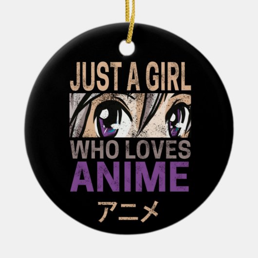 Gewoon een meisje dat van Anime  Manga houdt Keramisch Ornament (Voorkant)