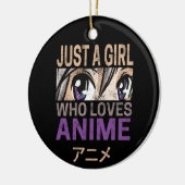 Gewoon een meisje dat van Anime  Manga houdt Keramisch Ornament (Links)