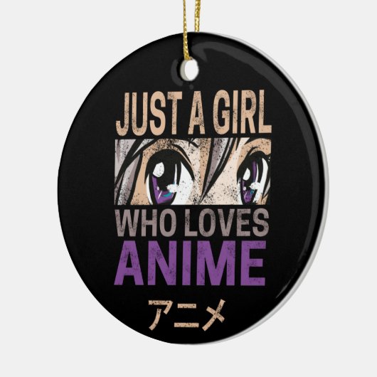 Gewoon een meisje dat van Anime  Manga houdt Keramisch Ornament (Links)