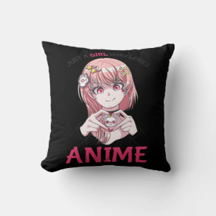 Gewoon een meisje dat van Anime Merch Stuff Teenag Kussen
