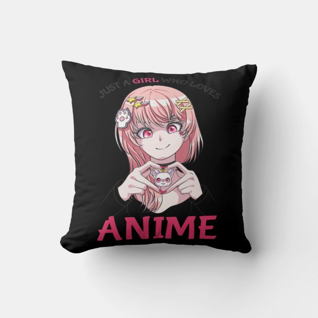 Gewoon een meisje dat van Anime Merch Stuff Teenag Kussen (Voorkant)
