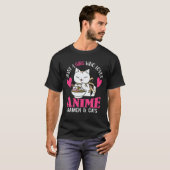 Gewoon een meisje dat van Anime Ramen en Katten ho T-shirt (Voorkant volledig)