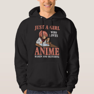 Gewoon een meisje dat van anime, ramen en schetsen hoodie