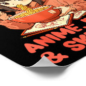 Gewoon Een Meisje Dat Van Anime Ramen En Schetsen Poster (Hoek)