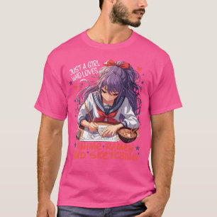 Gewoon een meisje dat van Anime Ramen houdt en Cu T-shirt