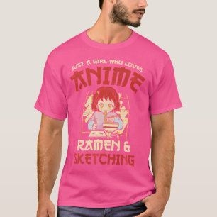 Gewoon een meisje dat van Anime Ramen houdt en een T-shirt