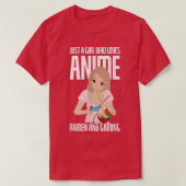 Gewoon een meisje dat van Anime Ramen houdt en gam T-shirt (Design voorkant)
