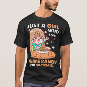 Gewoon een meisje dat van Anime Ramen houdt en Gi  T-shirt
