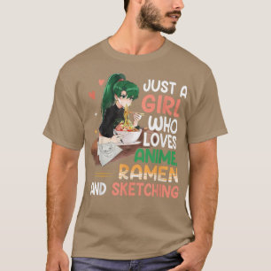 Gewoon een meisje dat van Anime Ramen houdt en Gi  T-shirt