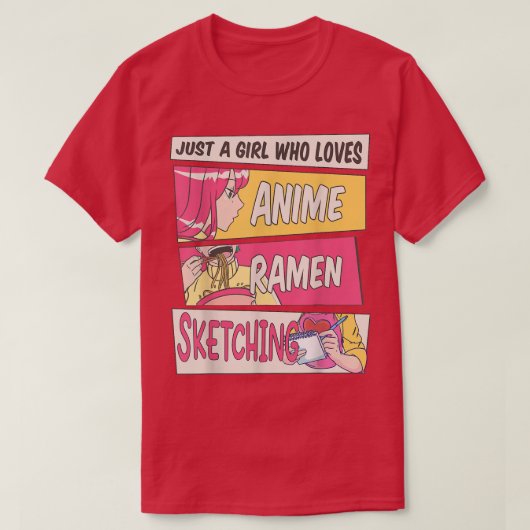 Gewoon een meisje dat van Anime Ramen houdt en Gi  T-shirt (Design voorkant)