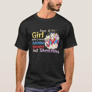 Gewoon een meisje dat van Anime Ramen houdt en Gi  T-shirt