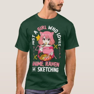 Gewoon een meisje dat van Anime Ramen houdt en Gi  T-shirt