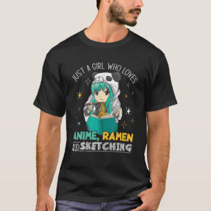 Gewoon een meisje dat van Anime Ramen houdt en Gi  T-shirt