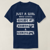 Gewoon een meisje dat van Anime Ramen houdt en gra T-shirt (Design voorkant)