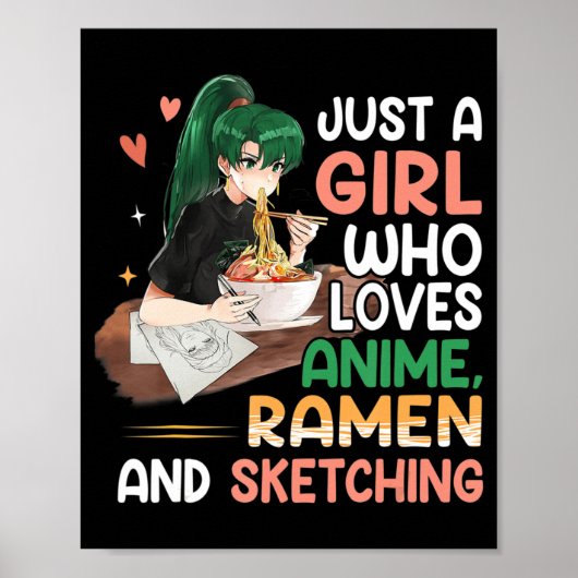 Gewoon een meisje dat van Anime Ramen houdt en Ja  Poster (Voorkant)