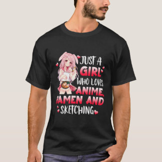 Gewoon een meisje dat van Anime Ramen houdt en Ja  T-shirt